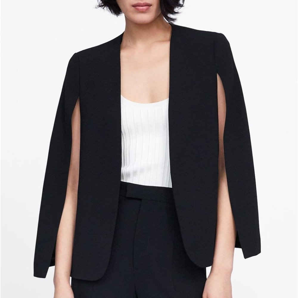 Zara Cape Blazer Black XS